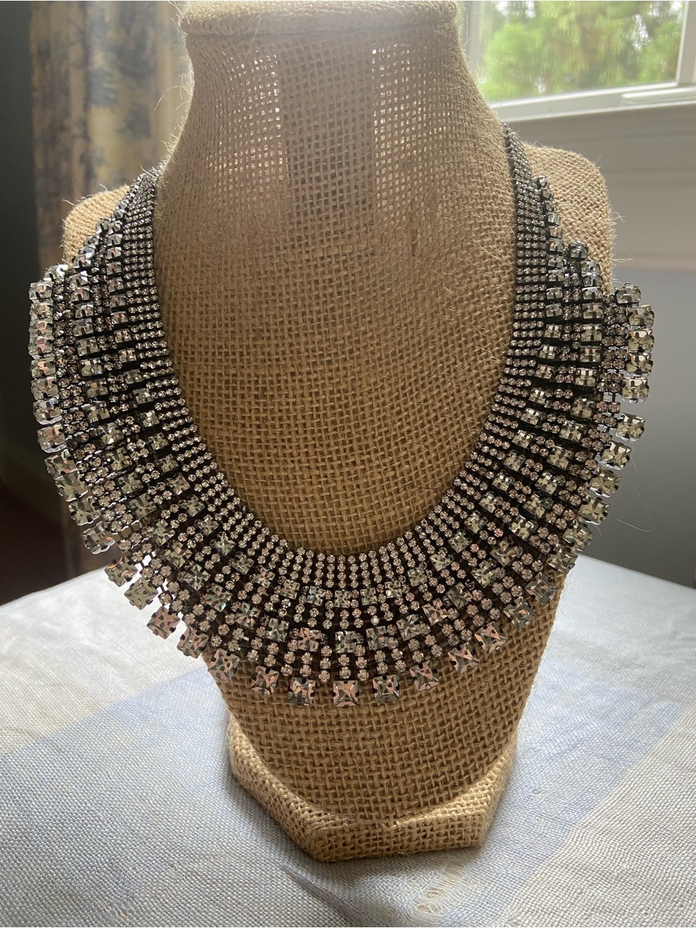White House Black Market Silver Statement Necklace